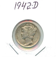 1942-D Mercury Silver Dime