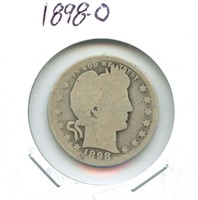 1898-O Barber Silver Quarter