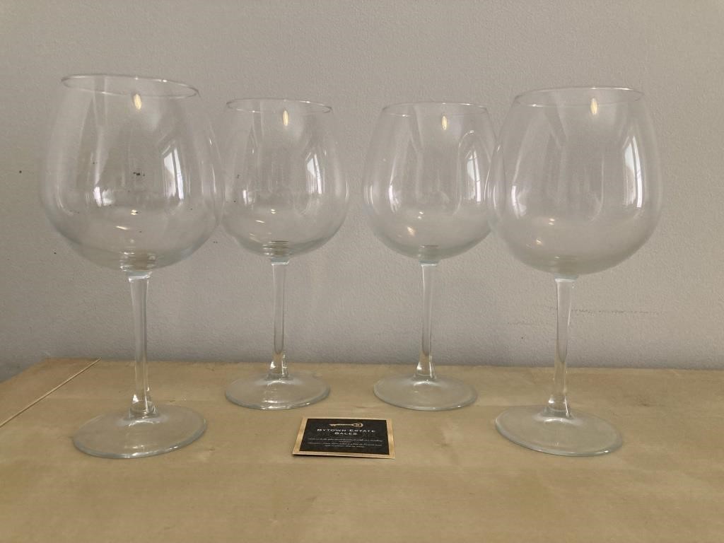 Large Bowl Wine Glasses, Set of 4