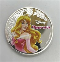 1 Oz. .999 Silver Disney Aurora Coin