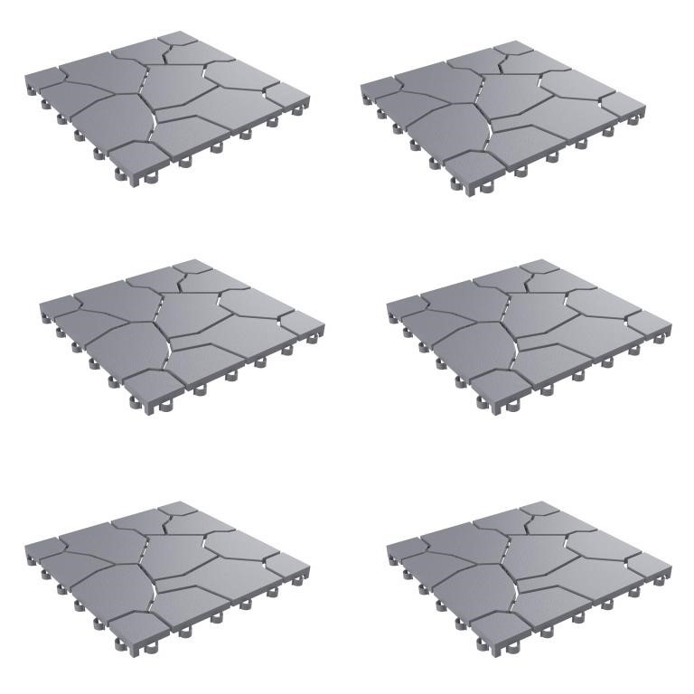 Pure Garden Deck Tiles Set of 6