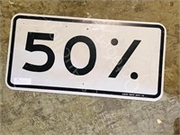 Reflective aluminum  50 % sign