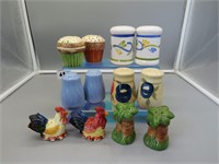 Six pair of assorted Salt and Pepper Shakers