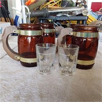 Shot glasses & vtg siesta ware glasses