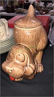 McCoy pottery dog cookie jar, 11 inches tall and