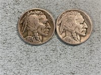Two 1927 Buffalo nickels