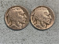 Two 1930 Buffalo nickels