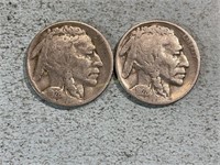 Two 1928 Buffalo nickels