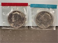 1971 P and D Kennedy half dollars from mint set