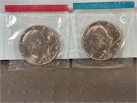 1974 P and D Kennedy half dollars, from mint set