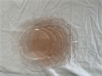 4- Pink Depression Glass Collector Plates