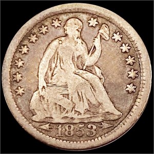 1853-O Arws Seated Liberty Half Dime NICELY
