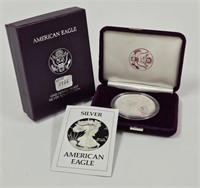 1986-S Proof 1oz Fine Silver American Eagle OGP