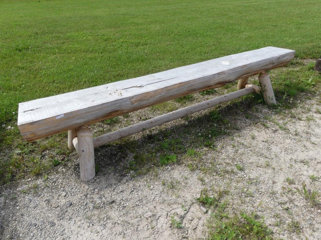 97" CEDAR LOG BENCH