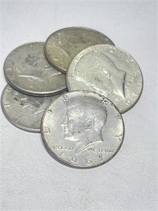 Lot of (5) 1967 Kennedy Halves 40% Silver