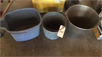 Metal and plastic buckets