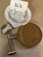 Small Makeup Mirror With Glass Tray
