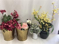 Assorted Decorative Flowers & Vases
