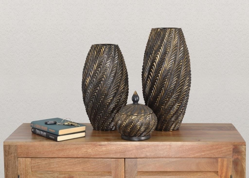 Oil Bronze Vase Set of 2