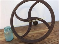 Large 16" cast iron wheel and gear