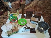 Plastic Nipper Dog ,Mini Wooden Doll Furniture, &