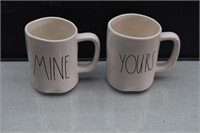 2 Rae Dunn Mine & Yours Mugs