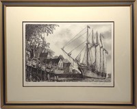 Alan Jay Gaines "The Schooner" Signed Engraving