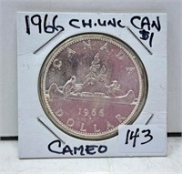 1966 CH UNCIRCULATED CAMEO: CANADA SILVER DOLLAR