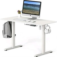 SHW, ELECTRIC HEIGHT ADJUSTABLE DESK, WHITE, 48"L
