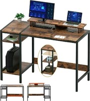 MINOSYS, Computer Desk with Monitor Stand, Rustic