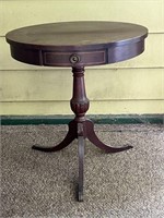 Mersman Drum Type table with claw feet & drawer