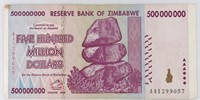 ZIMBABWE $500 MILLION DOLLAR BANK NOTE