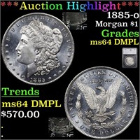 *Highlight* 1885-o Morgan $1 Graded ms64 DMPL