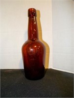 vintage amber brown Malt bottle