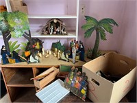 Crib Figures and a Collection of Wooden Cut-Outs,