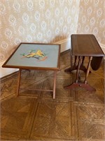 Folding Occasional Table with Tapestry Top and a