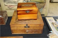 Wooden Flatware Chest and a Wooden Cedar Jewelry
