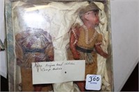2 Vintage bisque head Indian Dolls w/ composition