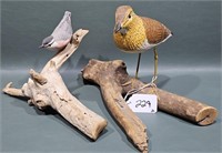 PAIR OF VANDYCK DECORATIVE BIRDS OF DRIFTWOOD