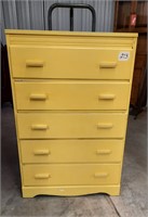 Vintage 5 Drawer Yellow Dresser