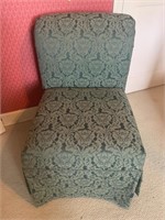 Green upholstered side chair