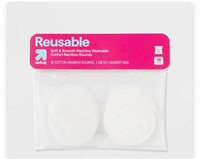 Black Makeup Remover Pads  With Bag 16-Pack
