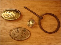 Civil War Confederate belt buckle and dug relic