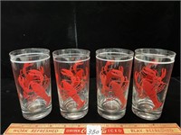 FOUR COOL LOBSTER GLASSES