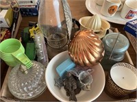 Misc lot - tractor, lamp, juicer, candle & more