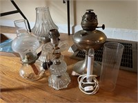 5 vintage lamp - electric & oil