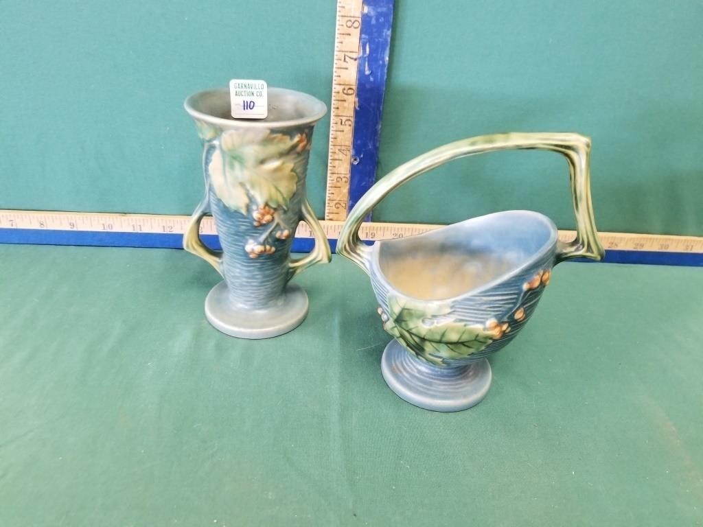 2 ROSEVILLE BUSHBERRY VASES 30-6 & 369-6