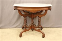 VICTORIAN MARBLE TOP PARLOR TABLE: