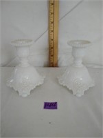 Westmoreland milk glass chandlestick holders