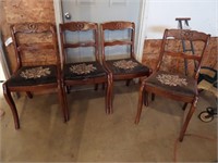 Lot (4) Walnut Roseback Parlor Chairs